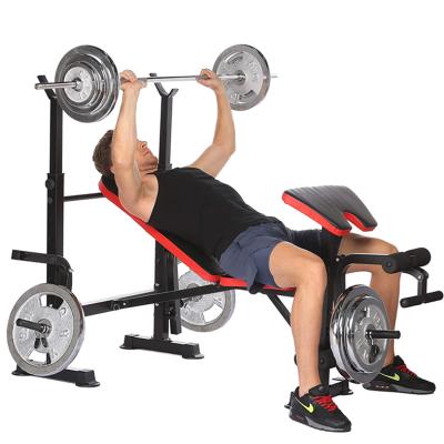 China Universal Commercial Multi Size Weightlifting Bench Gym Fitness Adjustable Press Bench With Squat Rack for sale