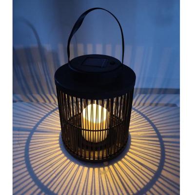 China 2021 Hot Selling Outdoor Garden Decoration Waterproof Rattan Modern Hanging Solar Lantern Mini Size for sale