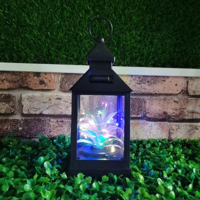 China Beautiful Colorful LANDSCAPE Garden RGB LED Outdoor Flashing Colorful Solar Lantern with Plants for Backyard for sale