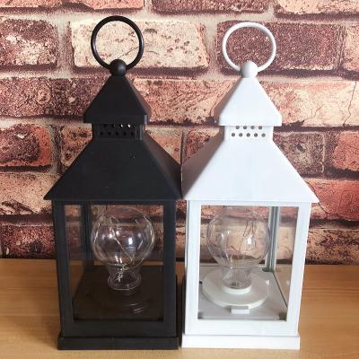 China Home Decor New Style Indoor Decorative Hanging Hanging Small Plastic Led Lantern Battery Operated With Plastic Bulb for sale