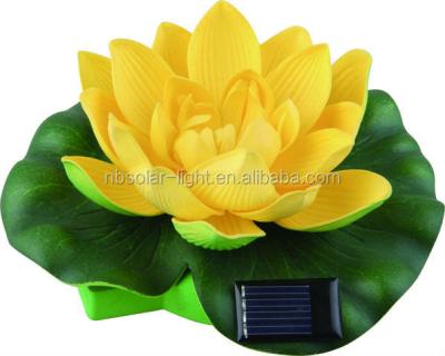 China Eco-Friendly Color Changing RGB Solar Floating Lotus Flower Lights For Pond Decoration for sale