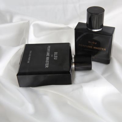 China 2022 Square Cosmetic Custom Wholesale Fine Empty Spray Mist Spray Perfume Black 50ml 100ml Glass Perfume Bottle for sale