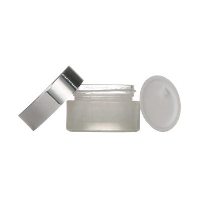 China Private Label Cosmetic Face Care Glass Containers Body Hand Lotion Cream Eco Friendly Jars With Round Shape for sale