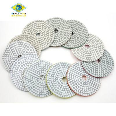 China Stone Polishing 4 Inch 3 Step Power Tools Diamond Polishing Pads For Granite Marble Quartz Engineered Stone for sale