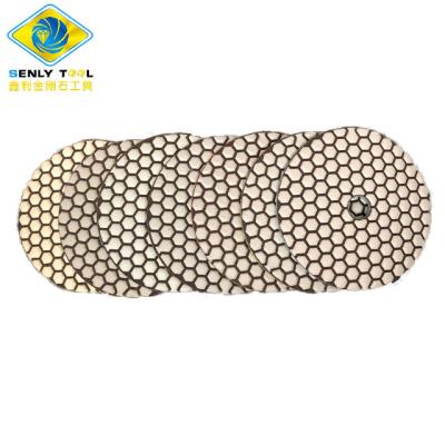 China Stone Polishing 4 Inch 100mm Diamond Marble Granite Wet Dry Polishing Pads for sale