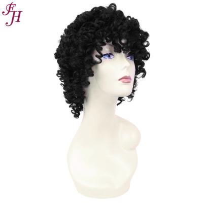 China FH Barely Shedding Thick Smooth Soft Cheap Price No Lace Shorts Virgin Brazilian Curly Wig High Quality Brazilian Curly Wig Colored Curly Wig With Bangs Hair for sale