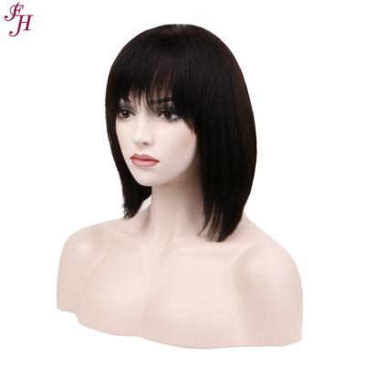 China Brazilian Raw Barely Shedding Thick Smooth Soft Bob Hair Wig With Bang FH Price Short Hair Bob Wig No Lace Bob Cheap Hair Wigs for sale