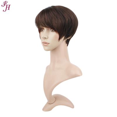 China FH Hair Soft Thick Straight Barely Shedding Natural Black Wigs Prepare To Ship 100% Brazilian Virgin Hair Short Virgin Hair Wig for sale