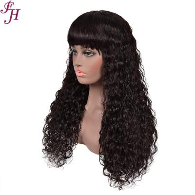 China FH Virgin Human Hair Kinky Curly Wigs High Quality Machine Made Raw Brazilian Wigs Thick Straight Soft Thick Shedding Human Brazilian Wigs Best for sale