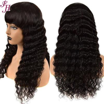 China FH Barely Shedding Thick Smooth Soft No Shedding Wigs Top Quality Remy Human Hair Wig Deep Wave Hair Virgin Human Hair Wig Wholesale From Sellers 100% for sale