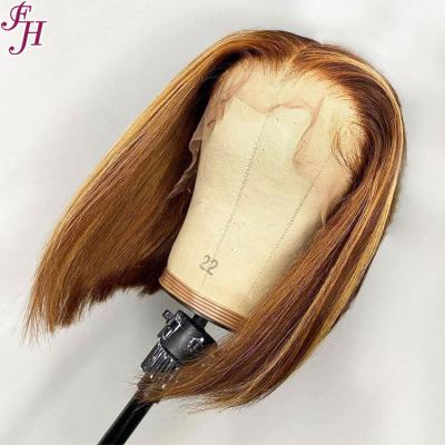 China Hot Selling Sheer Lace Barely Shedding Thick Smooth Soft Front Wig Brazilian Human Hair Lace Front Wig Brazilian Human Hair Wig 13x4 Highlight FH for sale