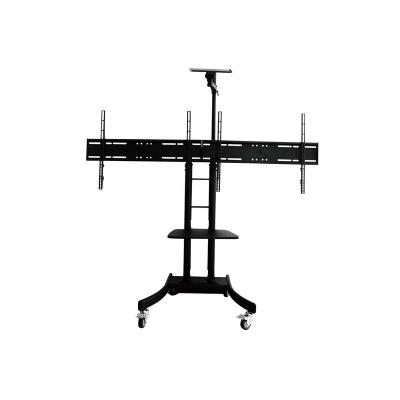 China Dual Mobile LCD TV Stand For Video Conferencing Mobile LCD TV Cart Stands Cart Rolling Cart VESA Max Standard 800x600mm 37