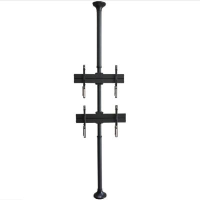 China High Quality LCD Monitor Mount Rack Ceiling To Floor Vertical Mount Type Pole Mount Max 50kgs Each Screen. for sale