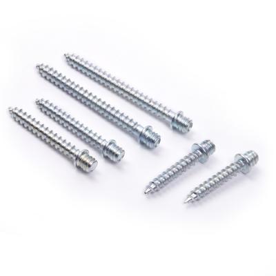 China Industry Carbon Steel Self Tapping Screw Wood Double Screw Double Thread Slotted Screw Head With Washer for sale