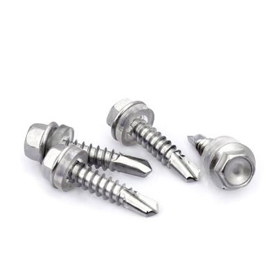 China Hexgon Stainless Steel Hex Flange Head With Gasket Self Drilling Screws for sale