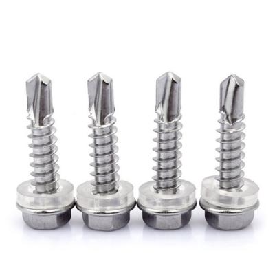 China HEX 410 Stainless Steel DIN7504K Hex Head Self Drilling Screws With Washer for sale