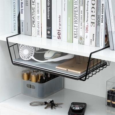 China Viable Factory Price Cheap Metal Storage Hanging Under Shelf Table Wire Basket Organizer for sale