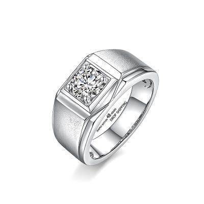 China Redoors CLASSIC wholesale shipped within 48 hours 6.5mm Moissanite Classic Sterling Silver Men Ring Solitaire for sale