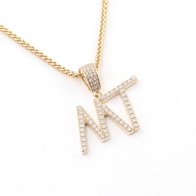 China FASHIONABLE New Arrival Custom Name Iced Out Pendant MT Letters Charm Necklace Personalized Hip Hop Jewelry for sale