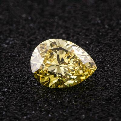 China Jewel-making Redoors real fancy diamond VVS yellow pear shape hpht lab developed diamond certificate available in stock for Valentine's Day for sale