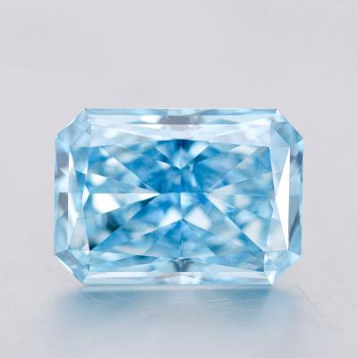 China Lab created 2.53ct fancy vivid blue diamond with IGI certification in cut cornered rectangular modified brilliant cut for 2.53carat ring for sale