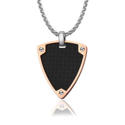 China 2022 Custom Wholesale Simple Triangle Stainless Steel Trendy Jewelry Men 18k Gold Trendy Pendant Necklaces for sale