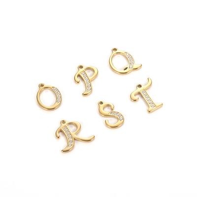 China FASHIONABLE Custom Gold Plated Stainless Steel Initials Alphabet Letter Necklace Pendant Charms For Jewelry Making for sale