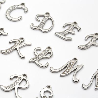 China FASHIONABLE Custom Stainless Steel Alphabet Letter Pendants Charms For Jewelry Making for sale