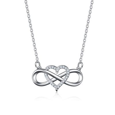 China 2021 New Fashion Classic Women's Necklace Infinity Symbol Love Heart Sterling Silver Pendant Necklaces CLASSIC for sale