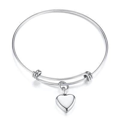 China Custom Waterproof Memorial Cremation Ash Urn Jewelry Stainless Steel Heart Charm Pet Bracelet for sale