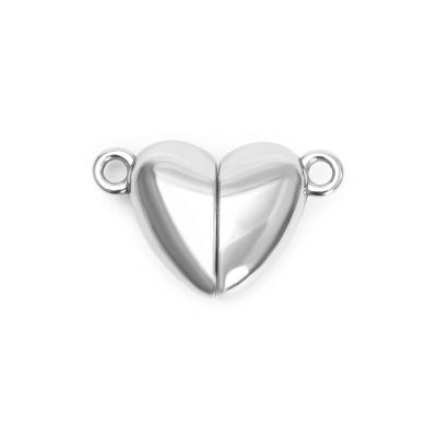 China Clasps For Leather Jewelry Making Custom Stainless Steel Heart Magnetic Clasp for sale