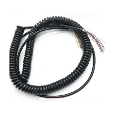 China Overhead Power Cord Spiral Spring Retractable Wire Increased Length 5-6 Meters 17cores Cable for sale