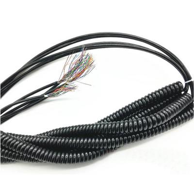 China 16 Cores CNC Cable Spiral Diameter 25mm Outer Elastic Spiral Spring Wire Expanded Over 3-4m Length for sale