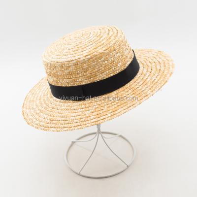 China 2020 New Character Style Summer Fashion Wheat Straw Hat Straw Hat Cap With Black Band for sale