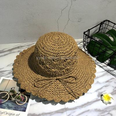 China Wholesale Foldable Parasol Straw Crocheted Beach Ladies Character Packable Paper Hats for sale