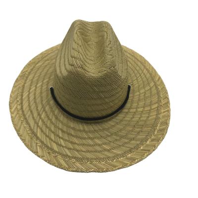 China Picture Factory Price Surf Hollow Straw Lifeguard Straw Hat With Customized Logo Patch for sale