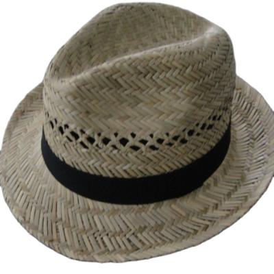 China Cheapest Image Factory Stocked Wholesale Promotion Customized Logo Straw Fedora Hats for sale