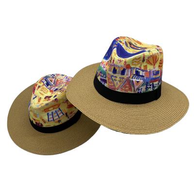 China Factory Price Paper Straw Picture Stocked Panama Hat for sale