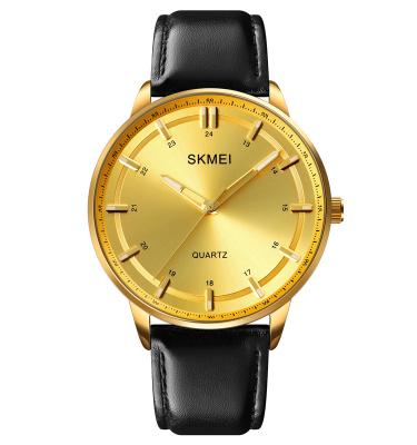 China Charm wholesale business day/date Skmei 1662 simple fashion luxury leather watches printed men quartz watches for sale