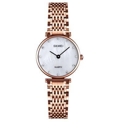 China skmei Q026 Water Resistant Rose Gold Stainless Steel Case Watch Ladies Japanese Quartz Watches for sale