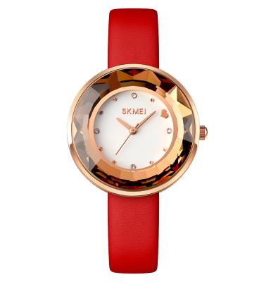 China SKMEI Water Resistant Leather Strap Quartz Watch Wrist 1707 For Women Fashion Ring Simple Design Orologio DA donna for sale