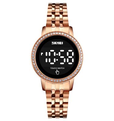 China Wholesale skmei Diamond Stainless Steel LED Digital Watches 1669 Newest Luxury Watch 30m Water Resistant for sale