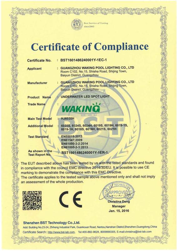 CE - GZ Waking Pool Light Co., Ltd.