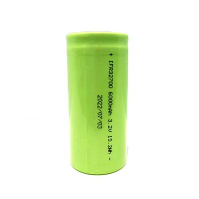 China Cylindrical lipo4 toys 32700 3.2 volts 6000mah lifepo4 lithium ion battery cells for sale