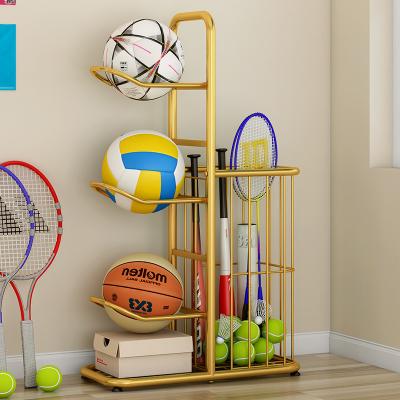 China Wholesale Viable Kids Toy Storage Rack Football Basketball Baseball Storage Holder Metal Ball Storage Rack for sale