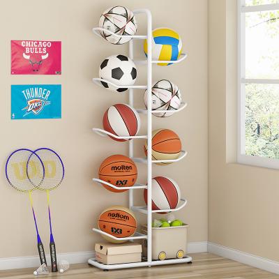 China Household Viable Kid's Toy Ball Holder School Gym Football Basketball Volleyball Metal Ball Storage Rack for sale