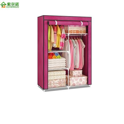 China Suoernuo Best Adjustable Cloth Wardrobe Cheap Folding Closet (Other) Wardrobe For Kids for sale