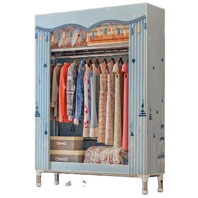 China (Size)Adjustable Hot Sale Easy Assemble Cheapest Fabric Folding Wardrobe Metal Closet Wardrobe almirah in Mumbai for sale