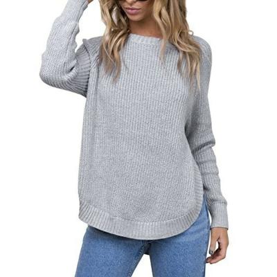 China Anti-Wrinkle Amazon Sale Warm Crewneck Women Sweaters, Factory Supply Women Knit Casual Outfit Winter Sweaters for sale