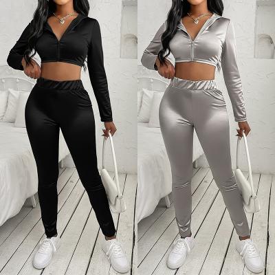 China 2021 2 Viable Casual Outfits Clothing, Jogging Spring Tracksuit, Women Hooded Top Two Piece Set PCS for sale